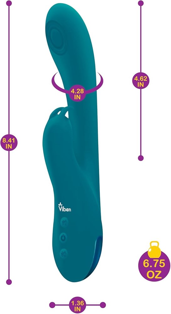 Viben Razzle Rechargeable Thumping Rabbit Massager Ocean - - Rabbit Vibrators