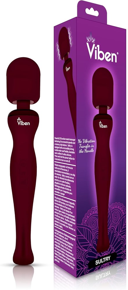 Viben Sultry Rechargeable Body Wand Massager Ruby - - Body Wands