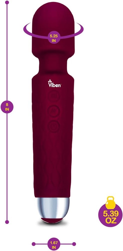 Viben Tempest Rechargeable Body Wand Massager Ruby - - Body Wands