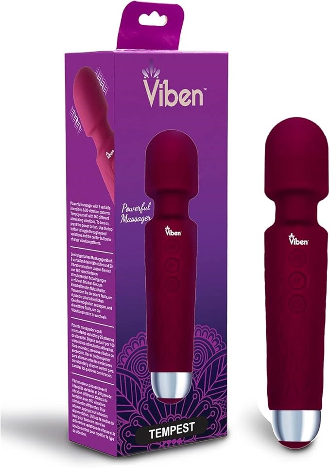 Viben Tempest Rechargeable Body Wand Massager Ruby - - Body Wands