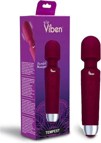 Viben Tempest Rechargeable Body Wand Massager Ruby - Body Wands