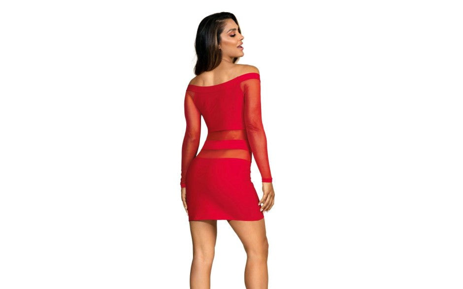 Axami Lingerie Off The Shoulder Mesh Panel Women Sexy Dress Red - - Skirts And Club Wear