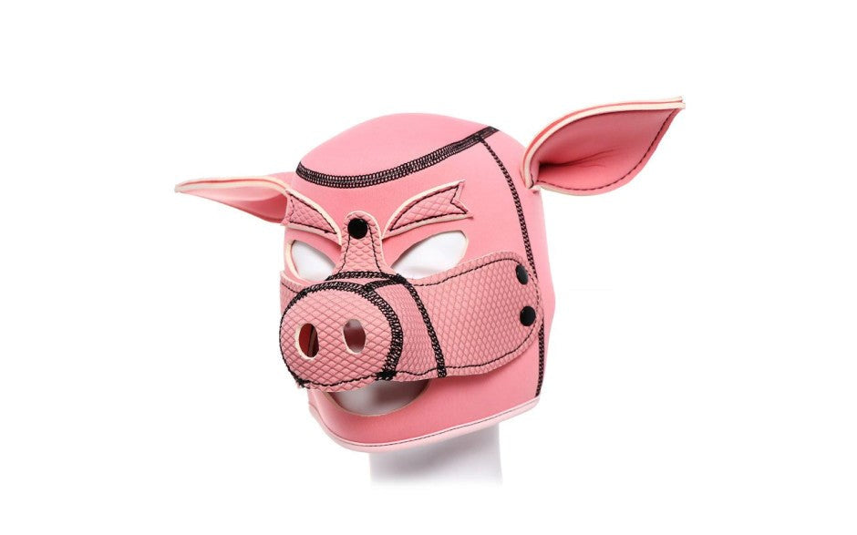 Daytona BDSM Play Neoprene Pig Mask - - Bondage Hoods