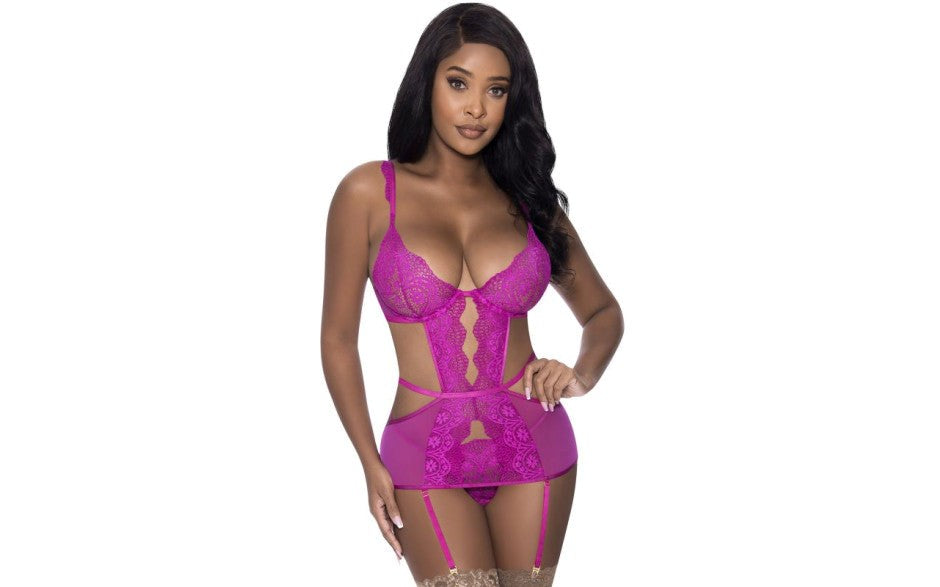 Exposed Lingerie Cutout Dress and Sexy G-String Set - - G-Strings, Panties and Shorts