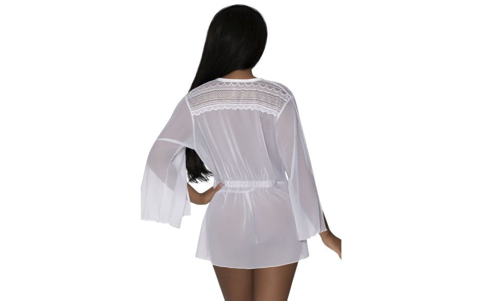 Exposed Lingerie Womens Flowing Short Robe - - Kimono's and Gowns