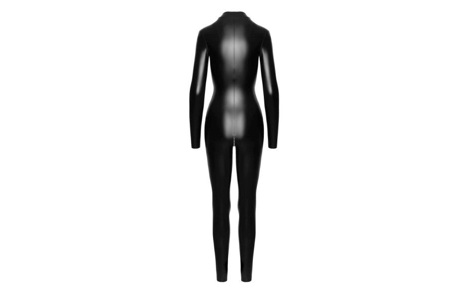 Noir Handmade Power Wetlook Womens Catsuit With Front Zipper - - Her Fetish