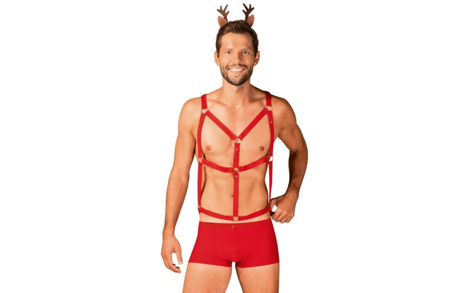 Obsessive Mr. Reindy 3 Piece Mens Costume Set - - Fancy Dress Ups