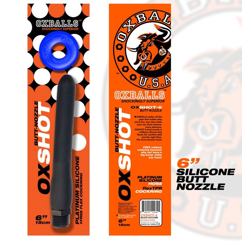 Oxballs Oxshot Butt Nozzle With Shower Hose - - Enemas and Douches