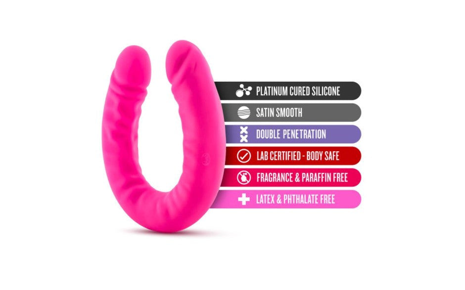 Ruse Silicone Slim 18 Inch Double Ender Realistic Dong - - Double Ender