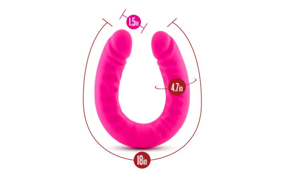 Ruse Silicone Slim 18 Inch Double Ender Realistic Dong - - Double Ender