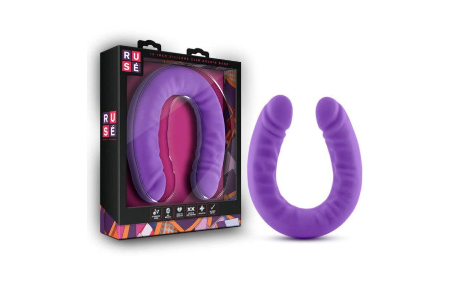 Ruse Silicone Slim 18 Inch Double Ender Realistic Dong - - Double Ender