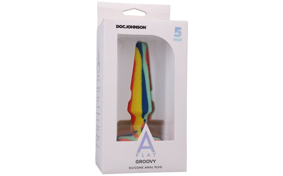 A-Play Groovy Silicone Anal Plug 5 Inch Sunrise - - Butt Plugs