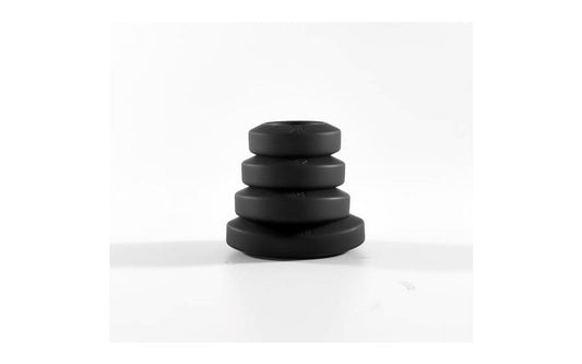 Brutus Big Bulge Silicone Cock Ring Set 4 Piece Black - Cock Ring Sets