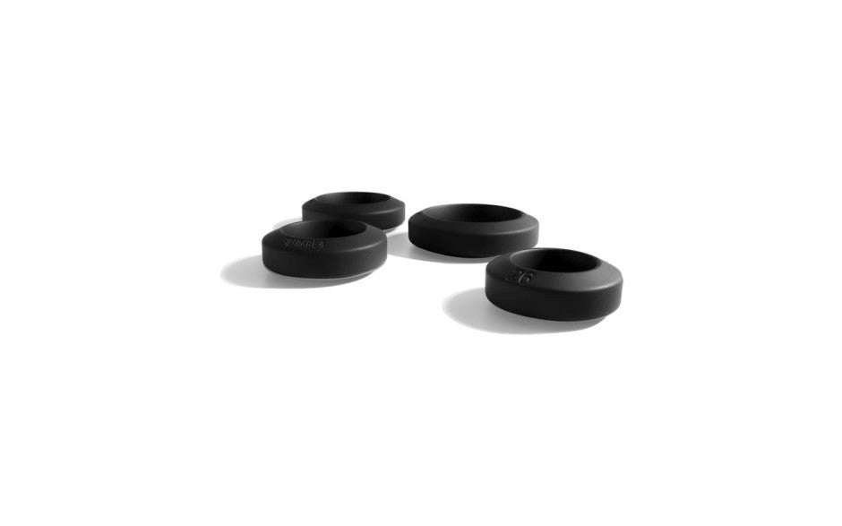 Brutus Big Bulge Silicone Cock Ring Set 4 Piece Black - - Cock Ring Sets