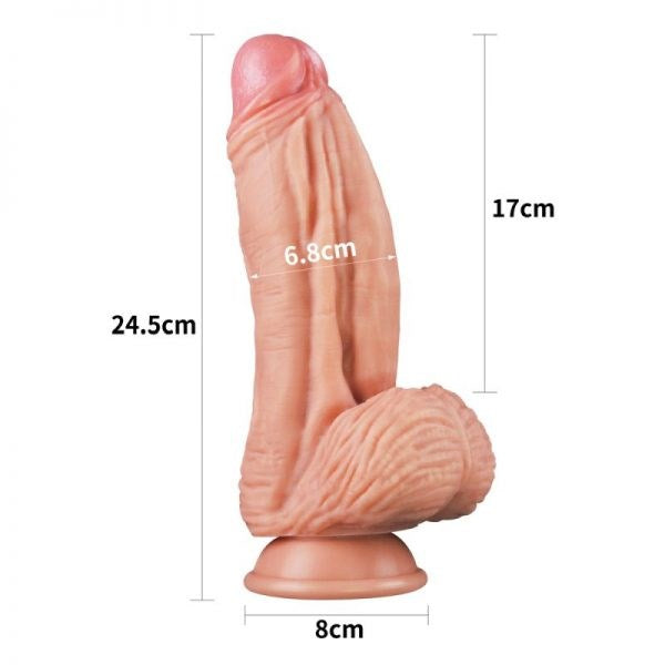 Lovetoy Nature Cock Dual Layer Huge ALIEN Silicone Dildo 10 Inch - - Realistic Dildos