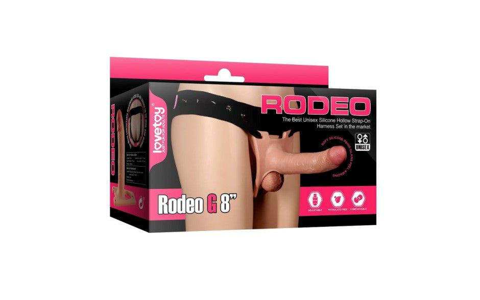 Lovetoy Rodeo Hollow G Strap On Set 8 Inch - - Strap On Sextoys