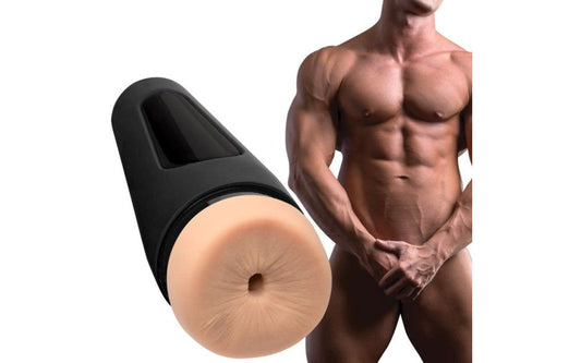 Man Squeeze Stud UltraSkyn Male Stroker Ass Vanilla - Masturbators and Strokers