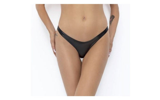 Noir Handmade Power Wetlook Womens Thong - Her Fetish