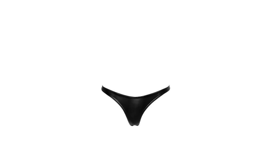 Noir Handmade Power Wetlook Womens Thong - - Her Fetish