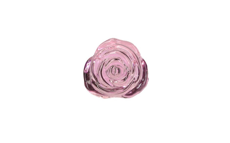 Pillow Talk Rosy Luxurious Glass Anal Plug With Clear Gem - - Butt Plugs