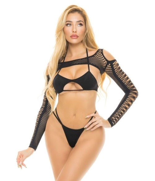 Pink Lipstick Shrug Life Bra Set 3 Piece - Bras and Bra Sets