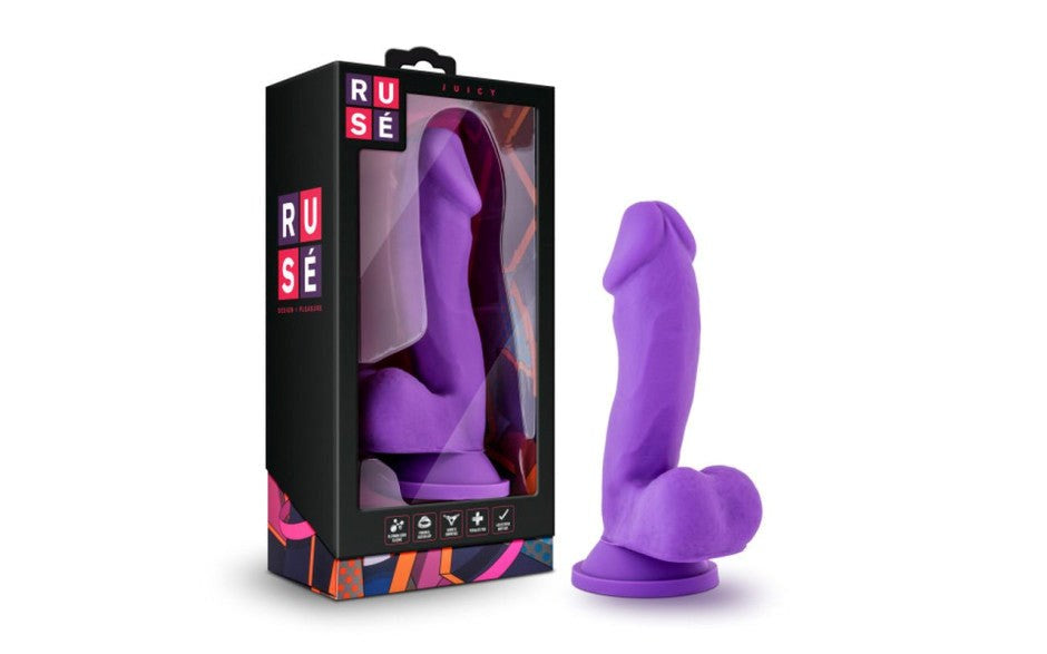 Ruse Juicy Harness Compatible Realistic Dong Purple - - Realistic Dildos