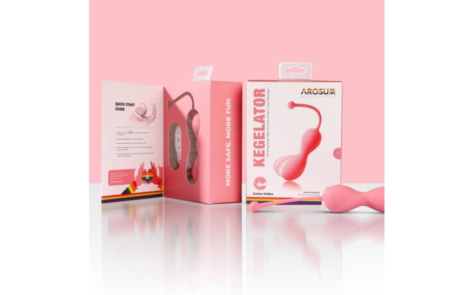 Arosum Come Hither Kegelator Duo Vaginal Balls Stimulator With Remote Control - - Love Eggs and Kegel Exercisers