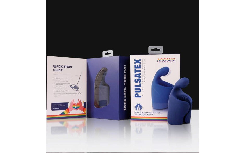 Arosum PulsateX Rechargeable Male Shaft Masturbator & Glans Stimulator - - Masturbators and Strokers