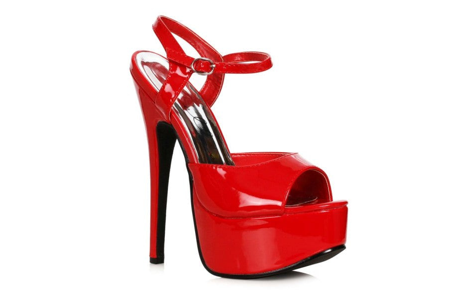 Ellie Shoes 6.5 Inch Stiletto Sexy Sandal Red - - Womens Footwear