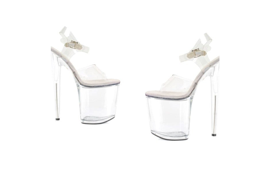 Ellie Shoes 8 Inch Platform Sandal Clear - - Womens Footwear