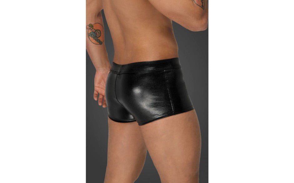 Noir Handmade Snake Wetlook Mens Fetish Wear Short Shorts - - His Fetish