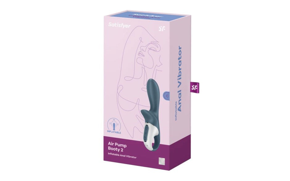 Satisfyer Air Pump Booty 2 Anal Vibrator Dark Grey - - Anal Vibrators