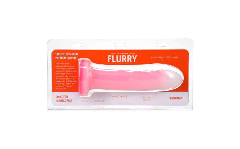 Tantus Flurry Dual Density Realistic Dildo Rose Quartz - - Realistic Dildos