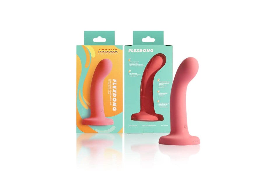 Arosum FlexDong 10 Mode Vibrating Strap On Dildo - - Strap On Sextoys