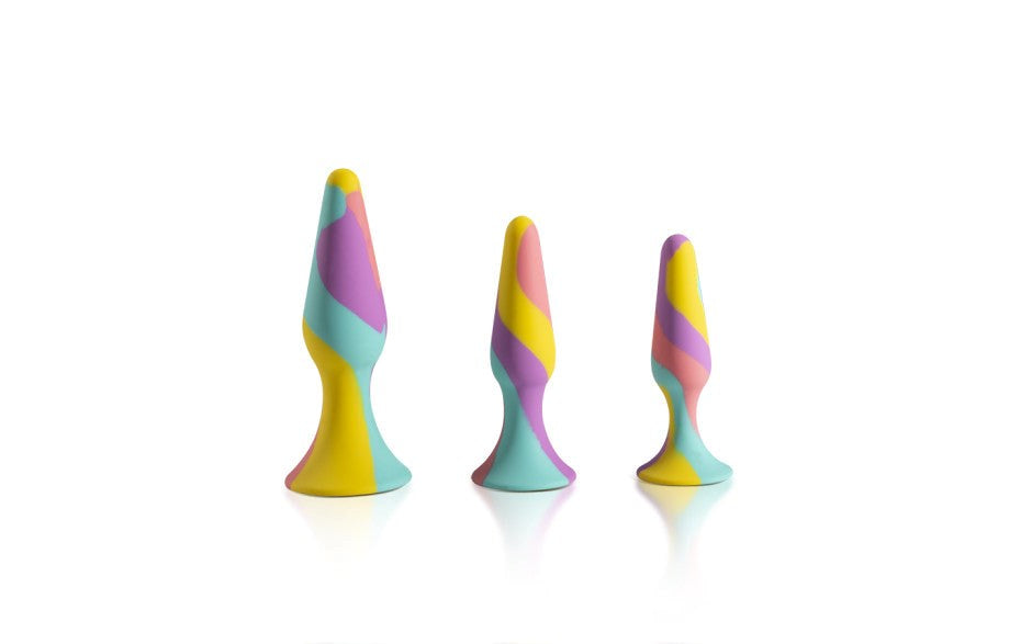 Arosum TriPlugs Silicone Anal Training Kit 3 Piece - - Butt Plugs