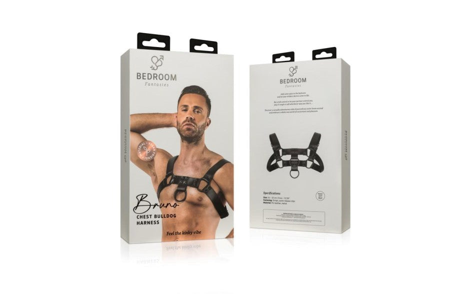 Bedroom Fantasies Bruno Fetish Play Harness Black - - Cuffs And Restraints