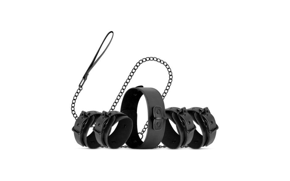 Bedroom Fantasies Total BDSM Restraint Complete Set Black - - Cuffs And Restraints