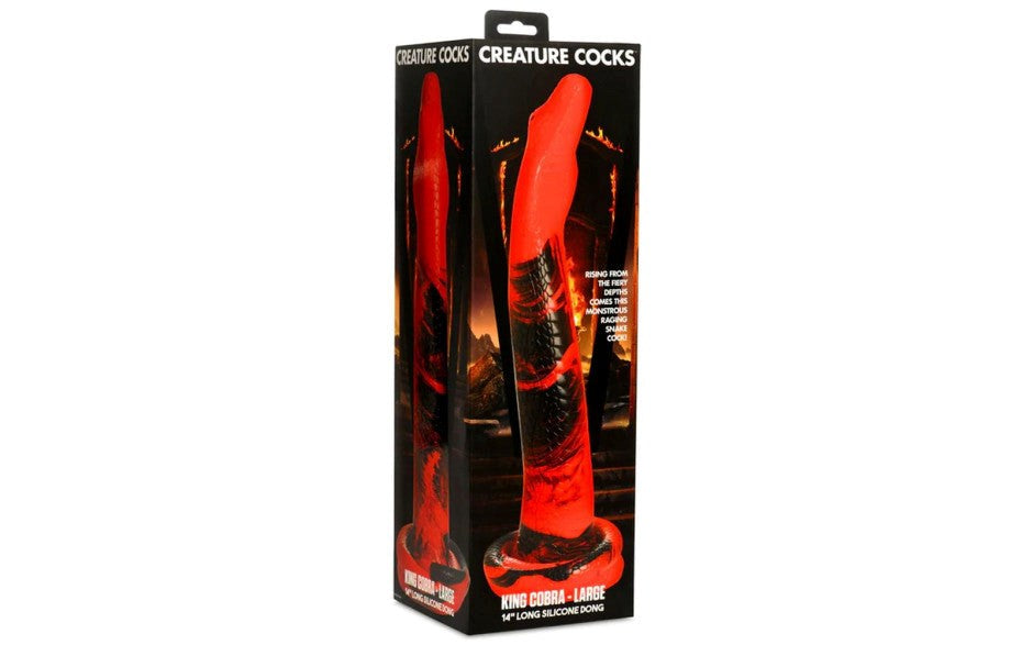 Creature Cocks Large King Cobra Long Silicone Dong 14 Inch - - Realistic Dildos