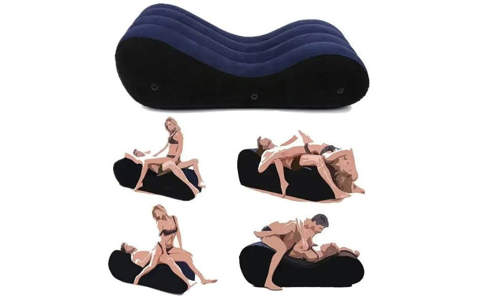 Daytona Inflatable Suede Love Lounge With Handrail Large - - Sex Furniture