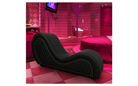Daytona Kama Sutra Mebon Chaise Love Lounge Studded Sex Furniture & Quilted Black - Sex Furniture