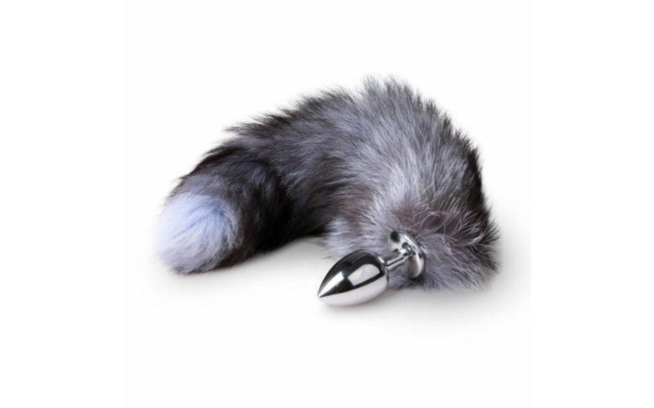 Fetish Collection Fox Tail No 4 Silver Anal Plug - - Butt Plugs