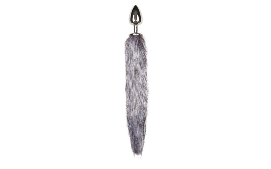 Fetish Collection Fox Tail No 4 Silver Anal Plug - - Butt Plugs