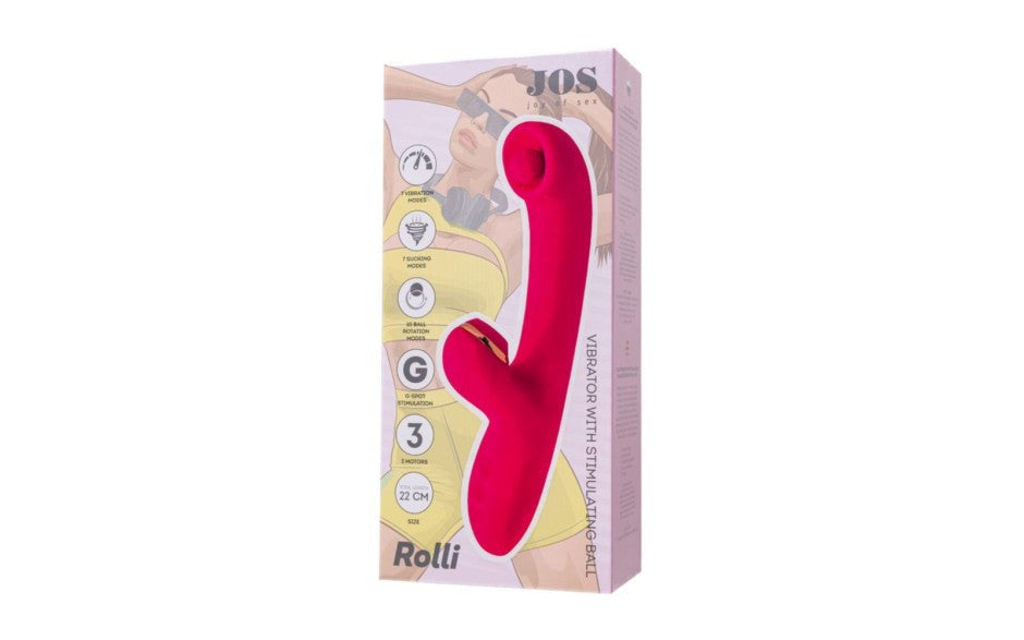 JOS Rolli Stimulating Ball Rabbit Vibrator With Vaccuum Clitoral Stimulator - - Rabbit Vibrators