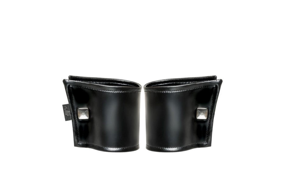 Noir Handmade Mens Wrist Wallet Pair With Hidden Zipper Black - - His Fetish