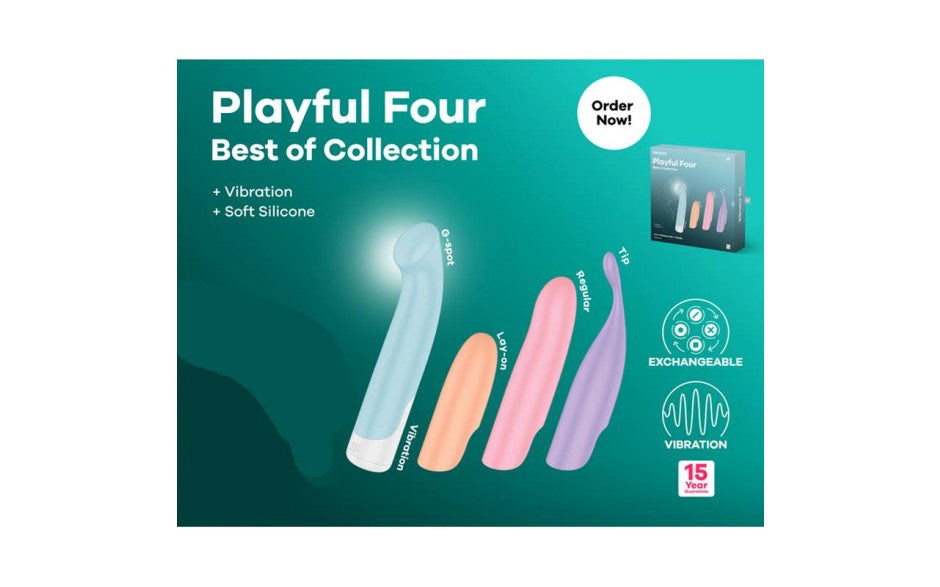 Satisfyer Playful Four Interchangeable G Spot Vibrator - - G-Spot Vibrators