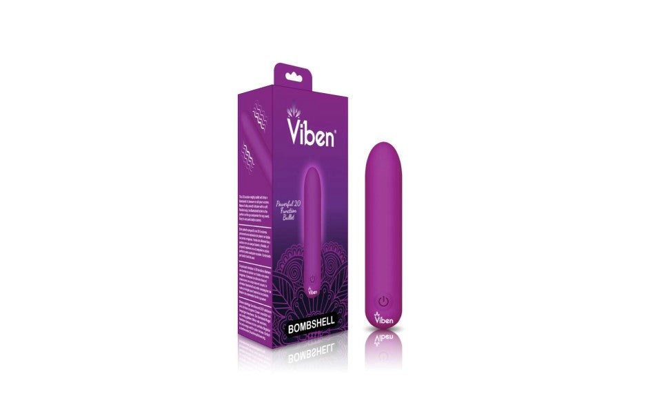 Viben Bombshell 5 Speed USB Rechargeable Mighty Bullet Vibrator Berry - - Bullet Vibrators