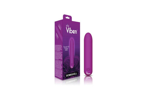 Viben Bombshell 5 Speed USB Rechargeable Mighty Bullet Vibrator Berry - Bullet Vibrators