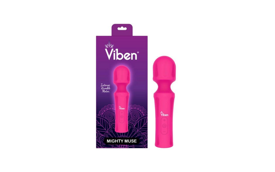 Viben Mighty Muse Vibrating Body Wand Massager Hot Pink - - Body Wands