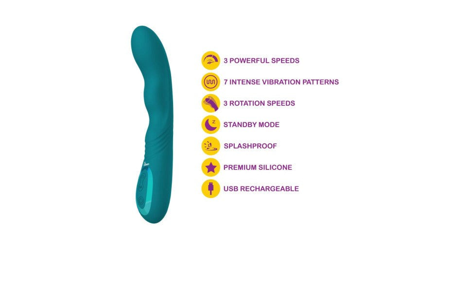 Viben Swagger Rechargeable 10 Function G Spot Vibrator Ocean - - G-Spot Vibrators