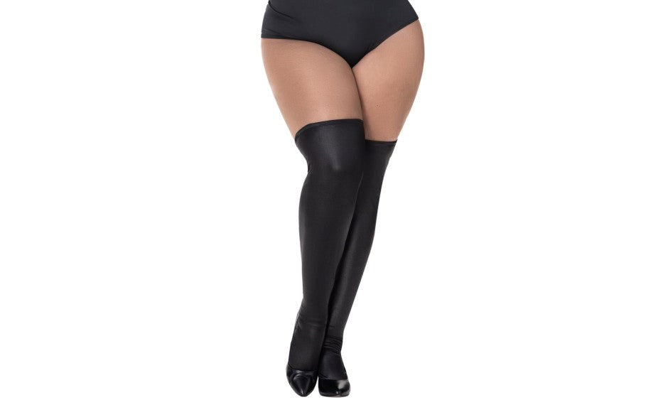 Mapale Sexy Womens Thigh Highs Vinyl Gloss Black - - Her Fetish